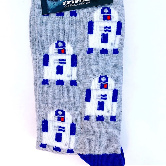 Disney Star Wars R2-D2 BB-8 Droid Crew Socks Mens Womens Fun Novelty Gift - Picture 6 of 7